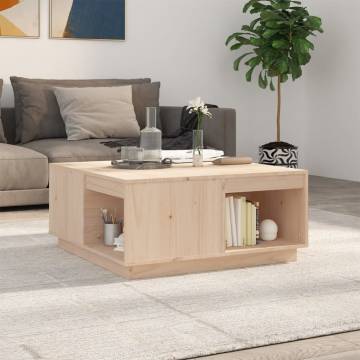 Stylish Solid Wood Pine Coffee Table - 80x81x36.5 cm