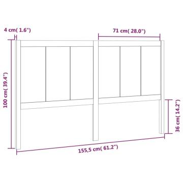 Stylish White Pine Bed Headboard - 155.5x4x100 cm | HipoMarket