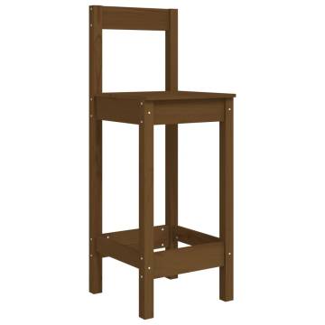 Buy Rustic Bar Chairs - 2 pcs Honey Brown Solid Pine | HipoMarket