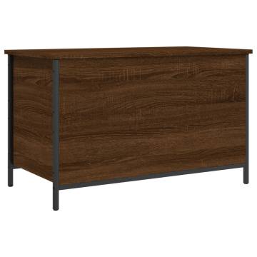 Stylish Brown Oak Storage Bench | 80x42.5x50 cm