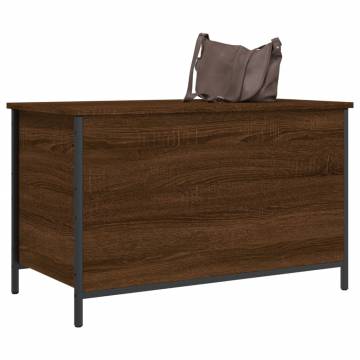 Stylish Brown Oak Storage Bench | 80x42.5x50 cm