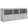 Stylish Sideboard with LED Lights - Concrete Grey 162x37x67 cm