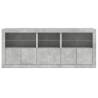 Stylish Sideboard with LED Lights - Concrete Grey 162x37x67 cm