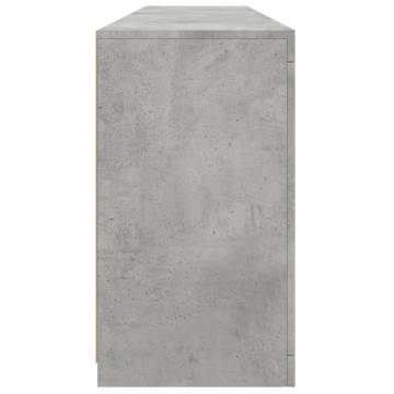 Stylish Sideboard with LED Lights - Concrete Grey 162x37x67 cm