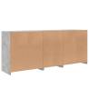 Stylish Sideboard with LED Lights - Concrete Grey 162x37x67 cm