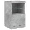 Stylish Sideboard with LED Lights - Concrete Grey 162x37x67 cm