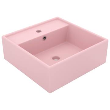 Luxury Matt Pink Square Basin - 41x41 cm Ceramic Design