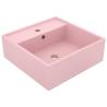 Luxury Basin Overflow Square Matt Pink 41x41 cm Ceramic Colour matte pink 