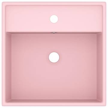 Luxury Matt Pink Square Basin - 41x41 cm Ceramic Design