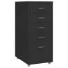 Mobile File Cabinet Black 28x41x69 cm Metal Colour black Quantity in Package 1 Model 5 drawers 