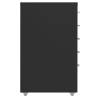 Mobile File Cabinet Black - 5 Drawer Metal Office Storage