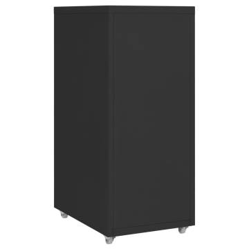 Mobile File Cabinet Black - 5 Drawer Metal Office Storage