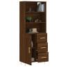 Stylish Highboard Brown Oak - 69.5x34x180 cm | HipoMarket