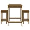 3 Piece Garden Bar Set - Honey Brown Solid Pine Wood