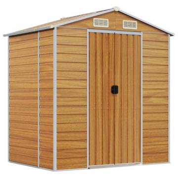 Light Brown Galvanised Steel Garden Shed | 191x130x198 cm