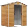 Light Brown Galvanised Steel Garden Shed | 191x130x198 cm