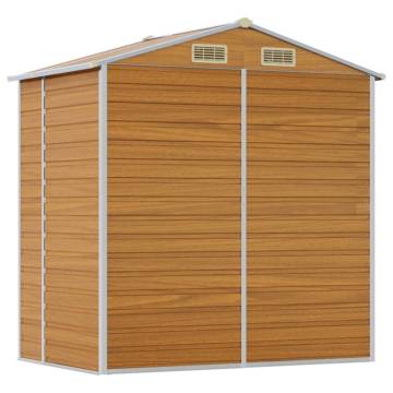 Light Brown Galvanised Steel Garden Shed | 191x130x198 cm