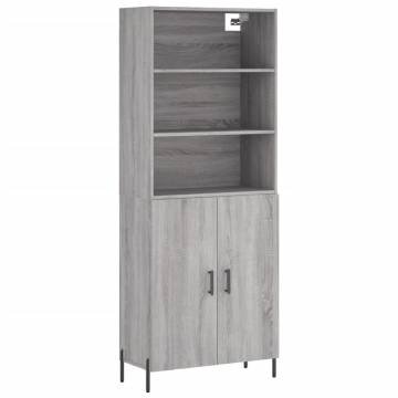 Elegant Highboard Grey Sonoma - 69.5x34x180 cm | HipoMarket