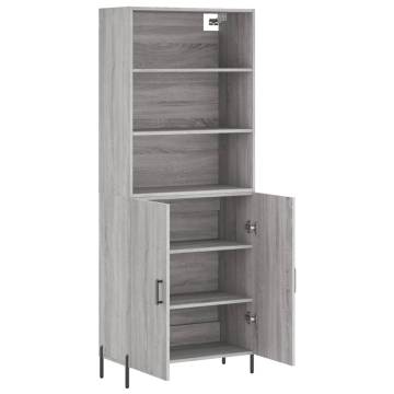 Elegant Highboard Grey Sonoma - 69.5x34x180 cm | HipoMarket