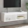 TV Cabinet with LED Lights White 100x30x30 cm Colour white Quantity in Package 1 Width 100 cm 