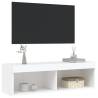 Stylish White TV Cabinet with LED Lights - 100x30x30 cm