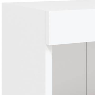 Stylish White TV Cabinet with LED Lights - 100x30x30 cm