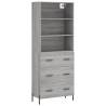 Stylish Highboard Grey Sonoma - 69.5x34x180 cm | HipoMarket