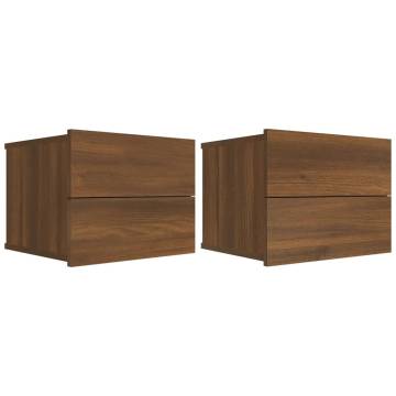 Brown Oak Bedside Cabinets 2 pcs – Stylish Storage Solution