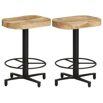 Bar Stools 2 pcs 52 cm Solid Mango Wood - Stylish & Durable