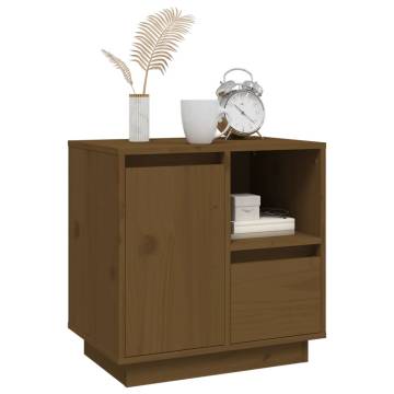 Elegant Honey Brown Pine Bedside Cabinets - 2 pcs