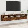 TV Wall Cabinets 2 pcs Smoked Oak 80x30x30 cm Engineered Wood Colour smoked oak Size 80 x 30 x 30 cm Quantity in Package 2 