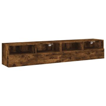 Smoked Oak TV Wall Cabinets - 2 pcs 80x30x30 cm