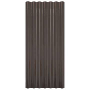 36 pcs Powder-coated Steel Roof Panels - Brown 80x36 cm