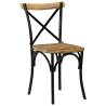 Cross Chairs 2 Pcs - Black Solid Mango Wood | HipoMarket