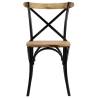 Cross Chairs 2 Pcs - Black Solid Mango Wood | HipoMarket