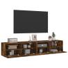 Smoked Oak TV Wall Cabinets - 2 pcs 80x30x30 cm