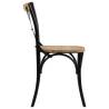 Cross Chairs 2 Pcs - Black Solid Mango Wood | HipoMarket