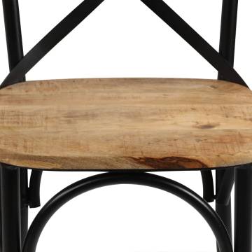 Cross Chairs 2 Pcs - Black Solid Mango Wood | HipoMarket