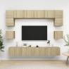 8 Piece TV Cabinet Set Sonoma Oak Engineered Wood Colour sonoma oak Quantity in Package 1 Width 100 cm 