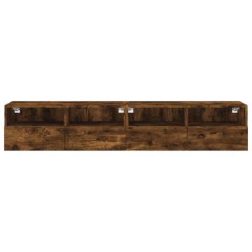 Smoked Oak TV Wall Cabinets - 2 pcs 80x30x30 cm