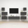 8 Piece TV Cabinet Set High Gloss Grey Engineered Wood Colour high gloss grey Quantity in Package 8 Width 60 cm 