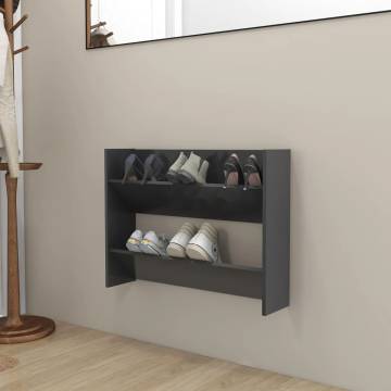 Wall Shoe Cabinet Grey - 80x18x60 cm | Hipomarket UK