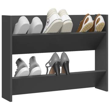 Wall Shoe Cabinet Grey - 80x18x60 cm | Hipomarket UK