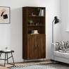 Highboard Brown Oak 69.5x34x180 cm Engineered Wood Colour brown oak Quantity in Package 1 Model 2 doors 