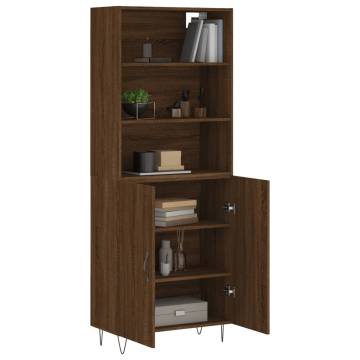 Stylish Highboard Brown Oak - 69.5x34x180 cm | HipoMarket