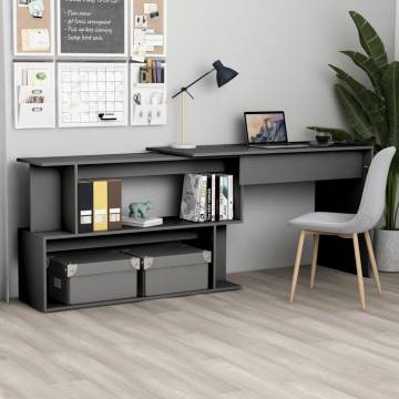 Stylish Corner Desk Grey 200x50 cm for Modern Spaces