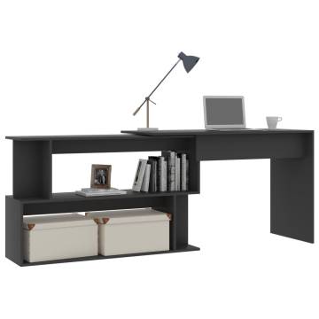 Stylish Corner Desk Grey 200x50 cm for Modern Spaces