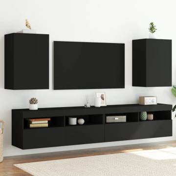 TV Wall Cabinets 2 pcs Black - Stylish & Spacious Storage