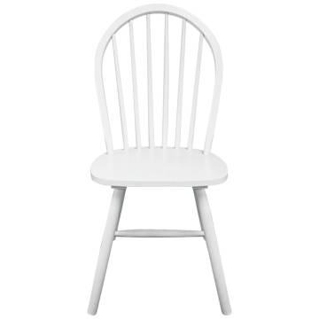 Stylish White Rubber Wood Dining Chairs - Set of 2