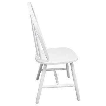 Stylish White Rubber Wood Dining Chairs - Set of 2